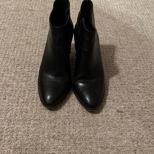 JCrew Black Leather Booties
